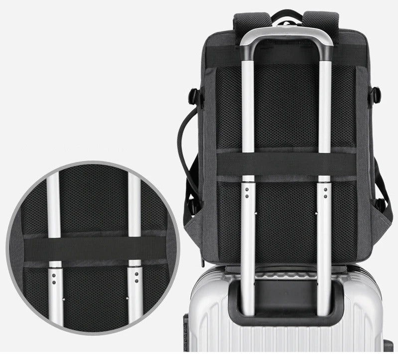 High Quality Waterproof Laptop Backpack for Men, Expandable USB Charging Bag, Business Travel School Rucksack