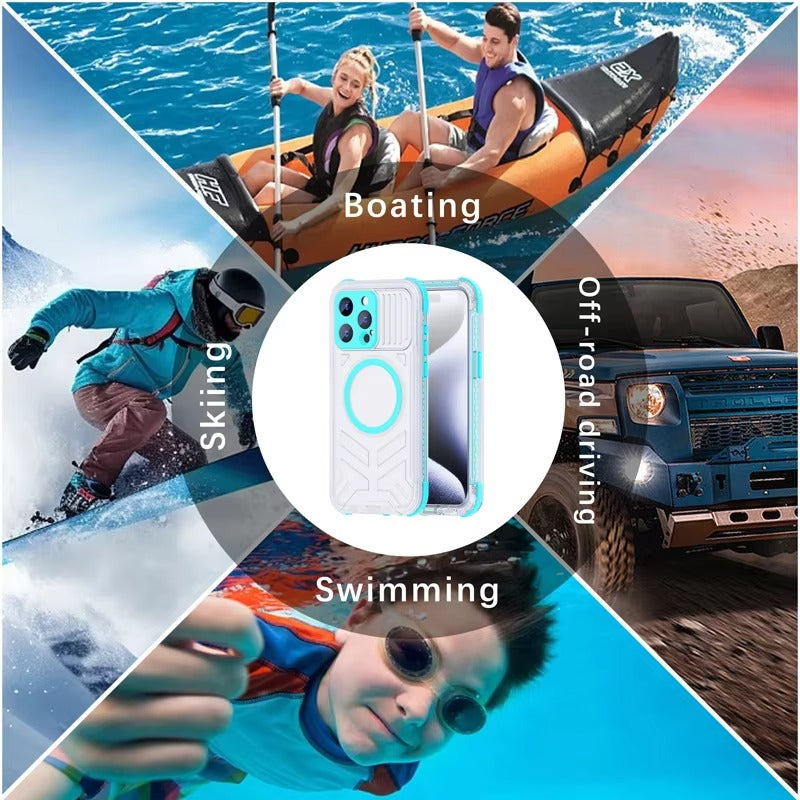 Luxury Apple iPhone Case MagSafe Compatible, Camera Lens & Screen Protection, Cover with IP68 Sealed Sport Design