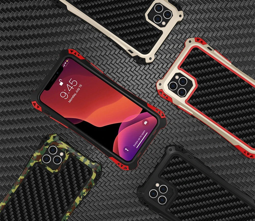 Robust Apple iPhone Case, MagSafe Compatible, Camera Lens & Screen Protection, Ultra Thin, Shockproof, Magnetic Full All Around Cover – Hard Metal Armor Case with Aluminum Alloy & TPU Silicone Shockproof Design