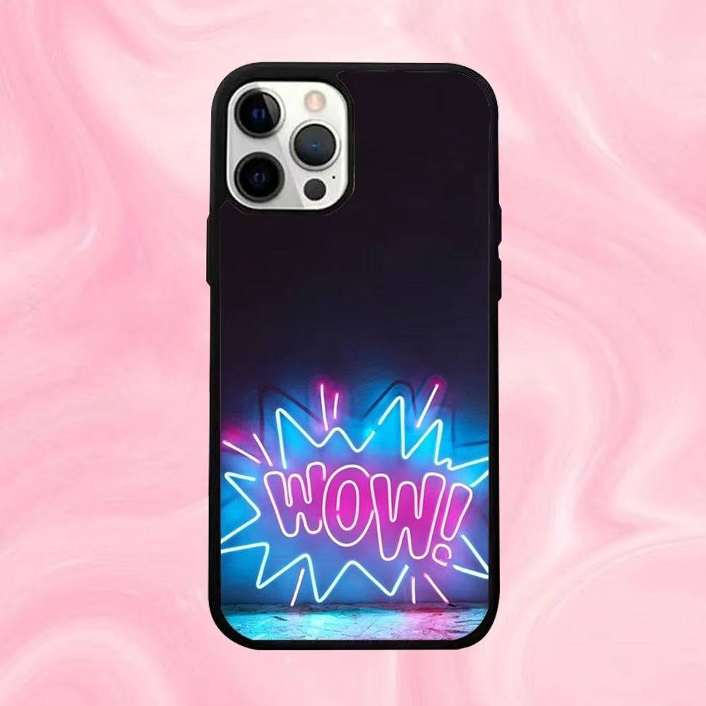 Premium Apple iPhone Case, MagSafe Compatible, Camera Lens and Screen Protection, Ultra Thin, Shockproof, Magnetic, Full All Around Protection, Neon Light Black Cover