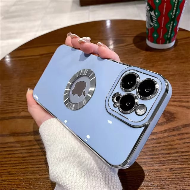 Luxury Apple iPhone Case, MagSafe Compatible, Camera Lens & Screen Protection, Ultra Thin, Shockproof, Magnetic Full All Around Cover – Fashion Plating Soft Silicone Case with Shockproof Protective Design