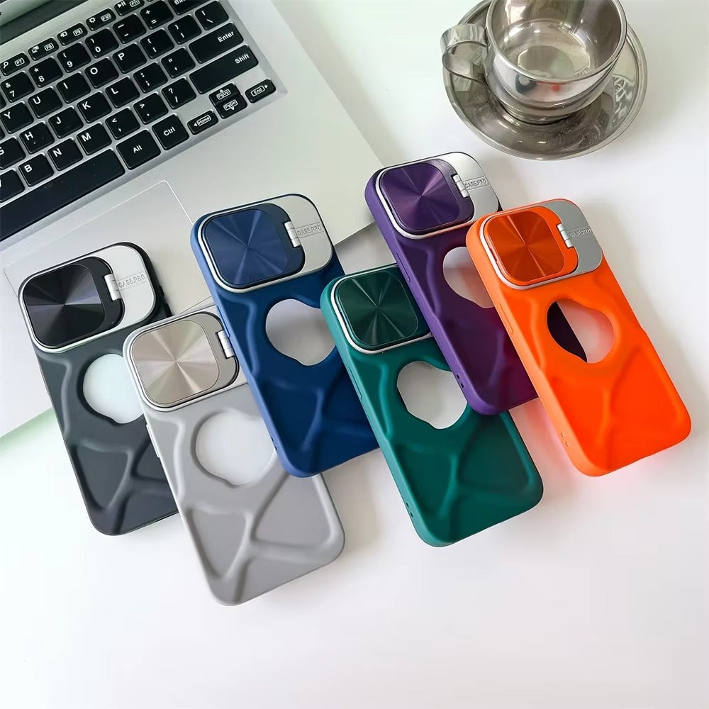Luxury Apple iPhone Case Ultra Thin Shockproof Magnetic Full All Around Protection Cover with Matte Bracket & Logo Window
