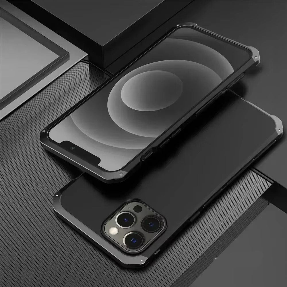 Robust Apple iPhone Case, MagSafe Compatible, Camera Lens & Screen Protection, Ultra Thin, Shockproof, Magnetic Full All Around Cover – Shockproof Metal Armor Case with Aluminum + PC Shell for Rugged Durability