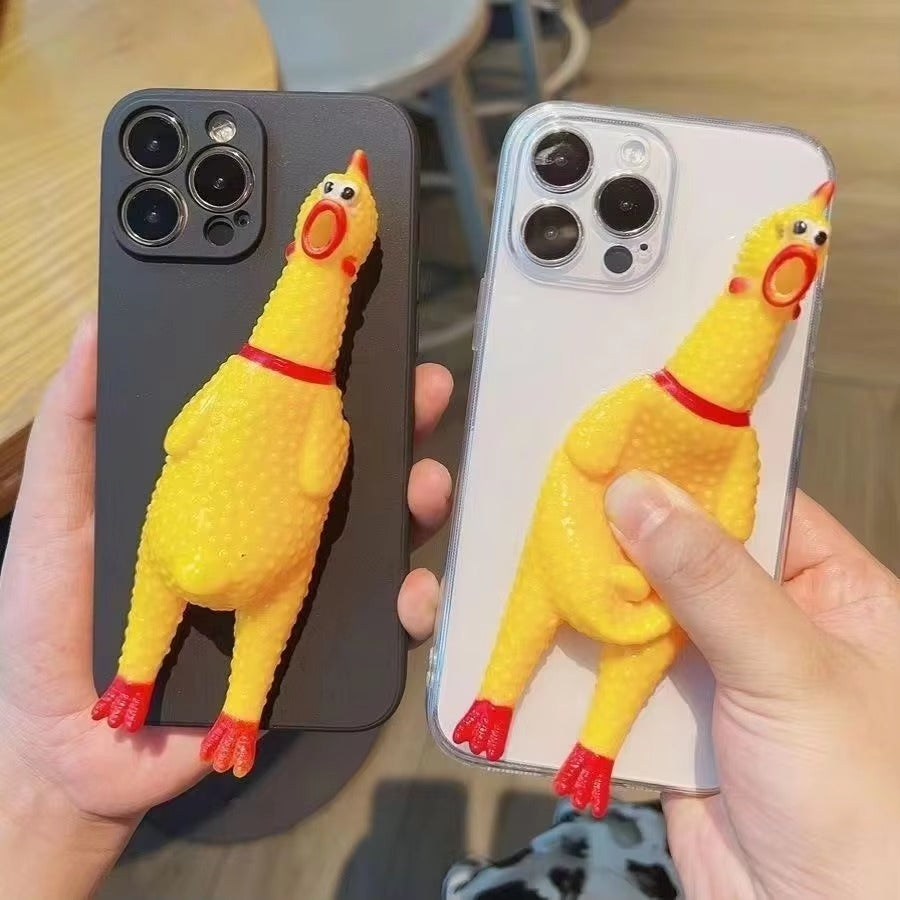 Premium Apple iPhone Case, MagSafe Compatible, Camera Lens and Screen Protection, Ultra Thin, Shockproof, Magnetic, Full All Around Protection, 3D Scream Chicken Cover