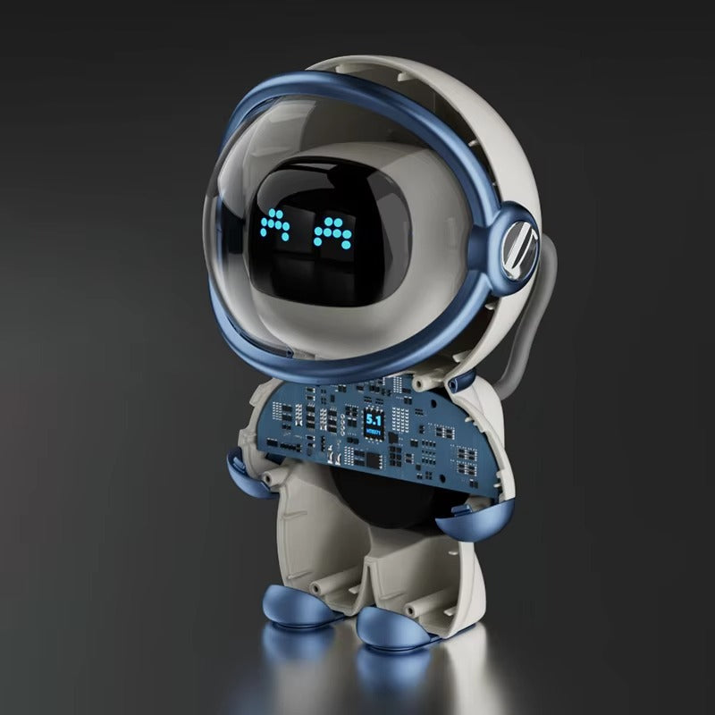 Premium Bluetooth Speaker with Smart Alarm Clock for iPhone – Astronaut Design with FM Radio, Custom Night Light