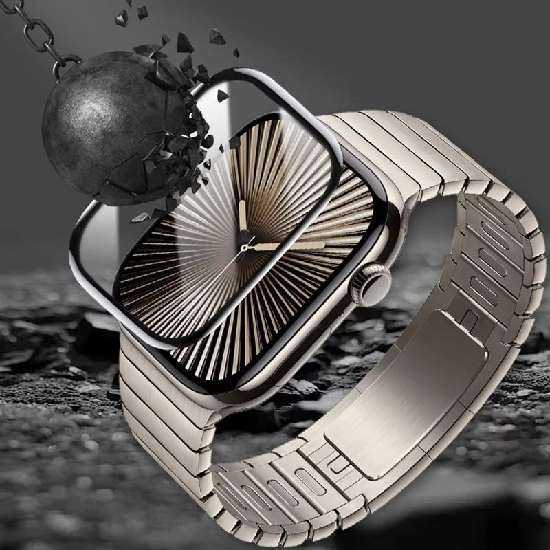 Premium 3D Full Cover Tempered Glass Screen Protector for Apple Watch – Anti-Fingerprint, Shockproof Case Bundle 38mm–49mm