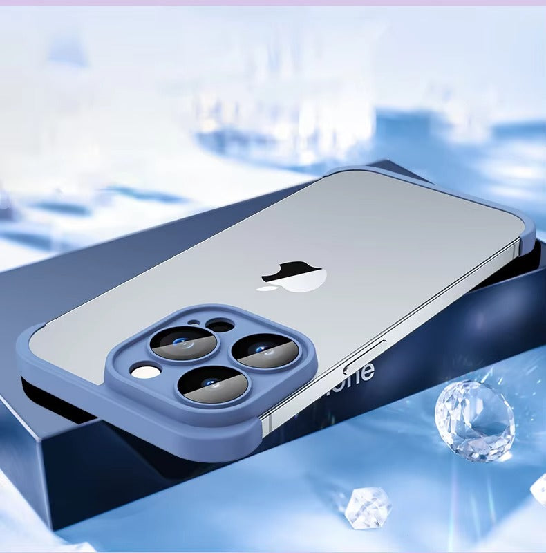 Premium Apple iPhone Case, MagSafe Compatible, Camera Lens & Screen Protection, Ultra Thin, Shockproof, Magnetic Full All Around Cover – Frameless TPU Silicone Bumper Case with Built-In Glass Lens Protector
