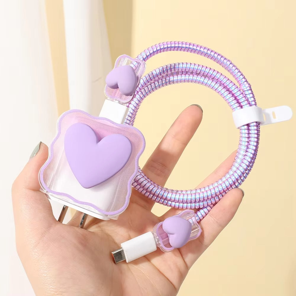 High Quality Heart-Shaped Charger Protector – Silicone Anti-Break, Scratch-Proof Cover Sleeve for Apple 18W, 20W Adapters,