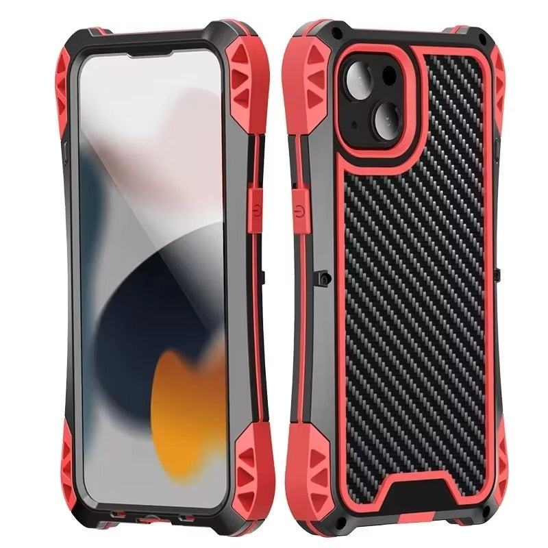 Robust Apple iPhone Case, MagSafe Compatible, Camera Lens & Screen Protection, Ultra Thin, Shockproof, Magnetic Full All Around Cover – Hard Metal Armor Case with Aluminum Alloy & TPU Silicone Shockproof Design