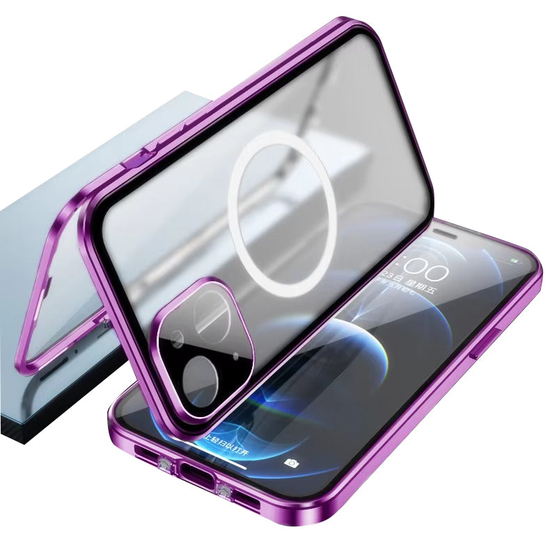 Robust Apple iPhone Case, Ultra Thin Shockproof Magnetic Full All Around Protection Cover with 360 Glass Aluminium Shield