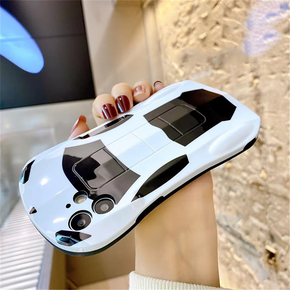 Luxury Apple iPhone Case, MagSafe Compatible, Camera Lens and Screen Protection, Ultra Thin, Shockproof, Magnetic, Full All Around Protection, 3D Sports Car Soft Cover
