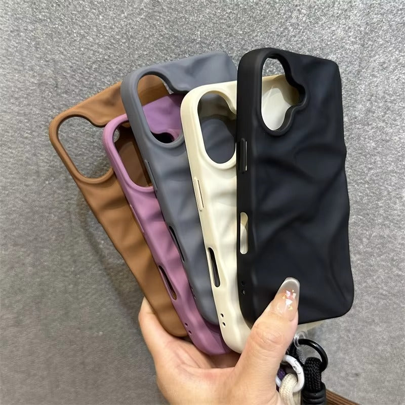 Premium Apple iPhone Case, MagSafe Compatible, Camera Lens & Screen Protection, Ultra Thin, Shockproof, Magnetic Full All Around Cover – Matte Wrinkle Silicone Case with Soft Back & Wrist Strap