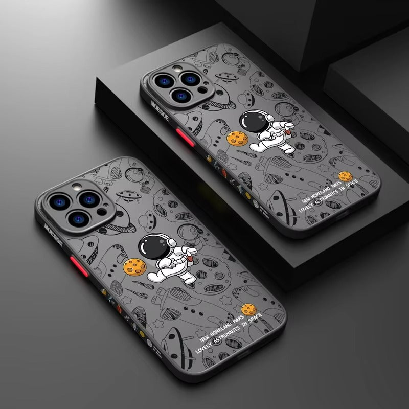 Robust Apple iPhone Case, MagSafe Compatible, Ultra Thin Screen Protection, Acrylic Matte Shell Featuring Astronaut Art