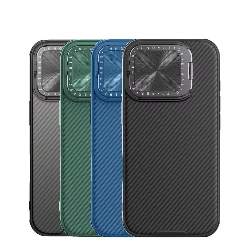 Premium Apple iPhone Case Ultra Thin Shockproof Magnetic Full All Around Protection Cover with Slide Camera Stand Bracket