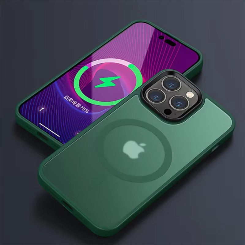 Premium Apple iPhone Case, MagSafe Compatible, Camera Lens & Screen Protection, Ultra Thin, Shockproof, Magnetic Full All Around Cover – Matte Translucent Frosted Case with Wireless Charging Support & Sleek Finish