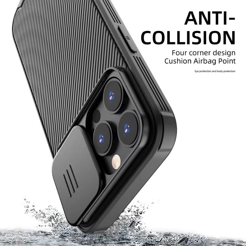 High Quality iPhone Case, MagSafe Compatible, Ultra Thin Magnetic Cover with Screen Guard Slide Camera Lens Protector Panel