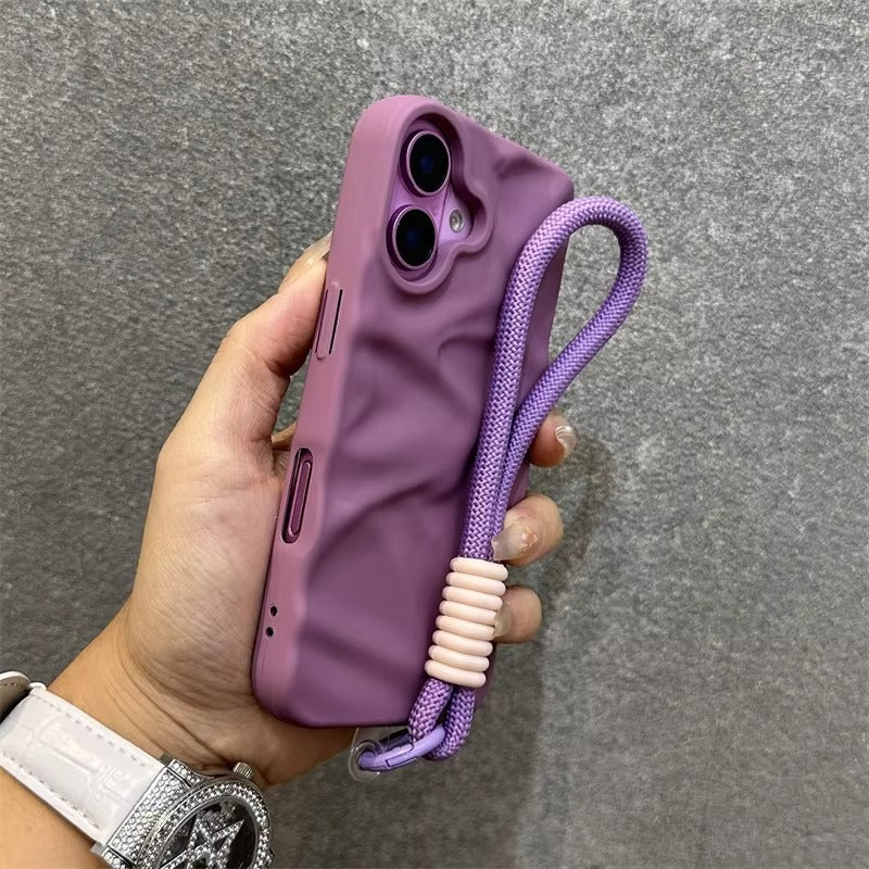 Premium Apple iPhone Case, MagSafe Compatible, Camera Lens & Screen Protection, Ultra Thin, Shockproof, Magnetic Full All Around Cover – Matte Wrinkle Silicone Case with Soft Back & Wrist Strap