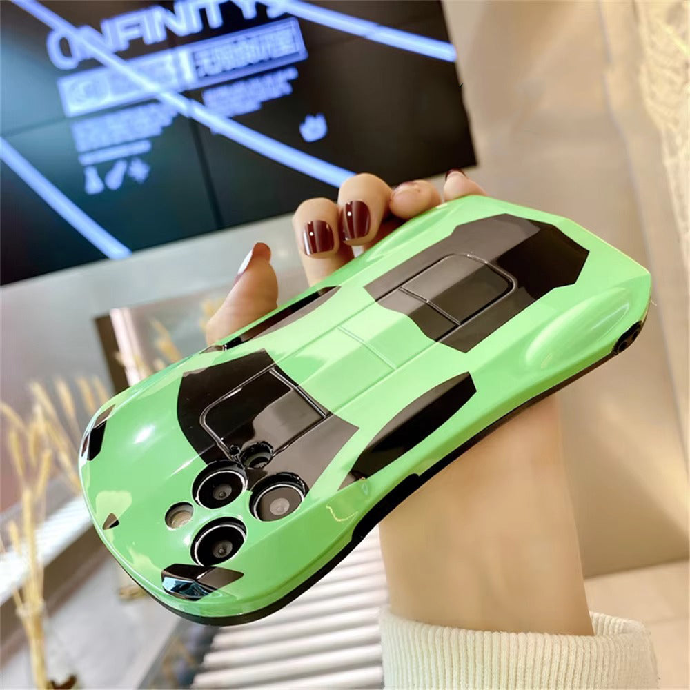 Luxury Apple iPhone Case, MagSafe Compatible, Camera Lens and Screen Protection, Ultra Thin, Shockproof, Magnetic, Full All Around Protection, 3D Sports Car Soft Cover
