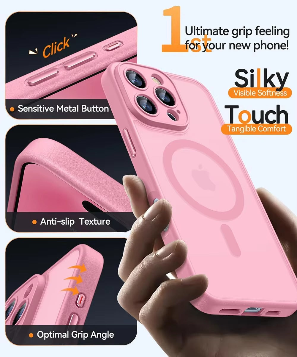 Luxury Apple iPhone Case Camera Lens & Screen Protection, Ultra Thin Shockproof Magnetic Full All Around Protection Cover