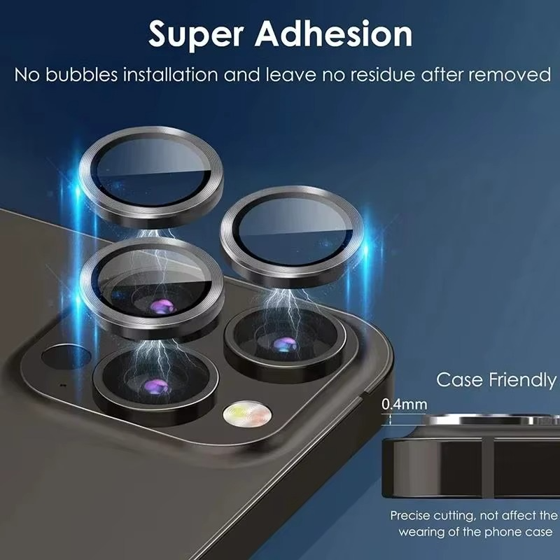 Premium Metal Camera Lens Protector – Tempered Glass Lens Cover Ring with Scratch Resistance, Shock Protection, Anti-Dust Coating and Precision Camera Protection