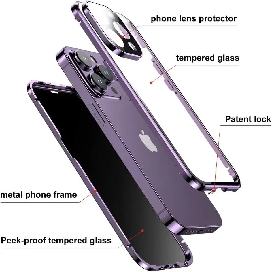 Premium Apple iPhone Case MagSafe Compatible, Camera Lens & Screen Protection, Magnetic Full All Around Protection Cover