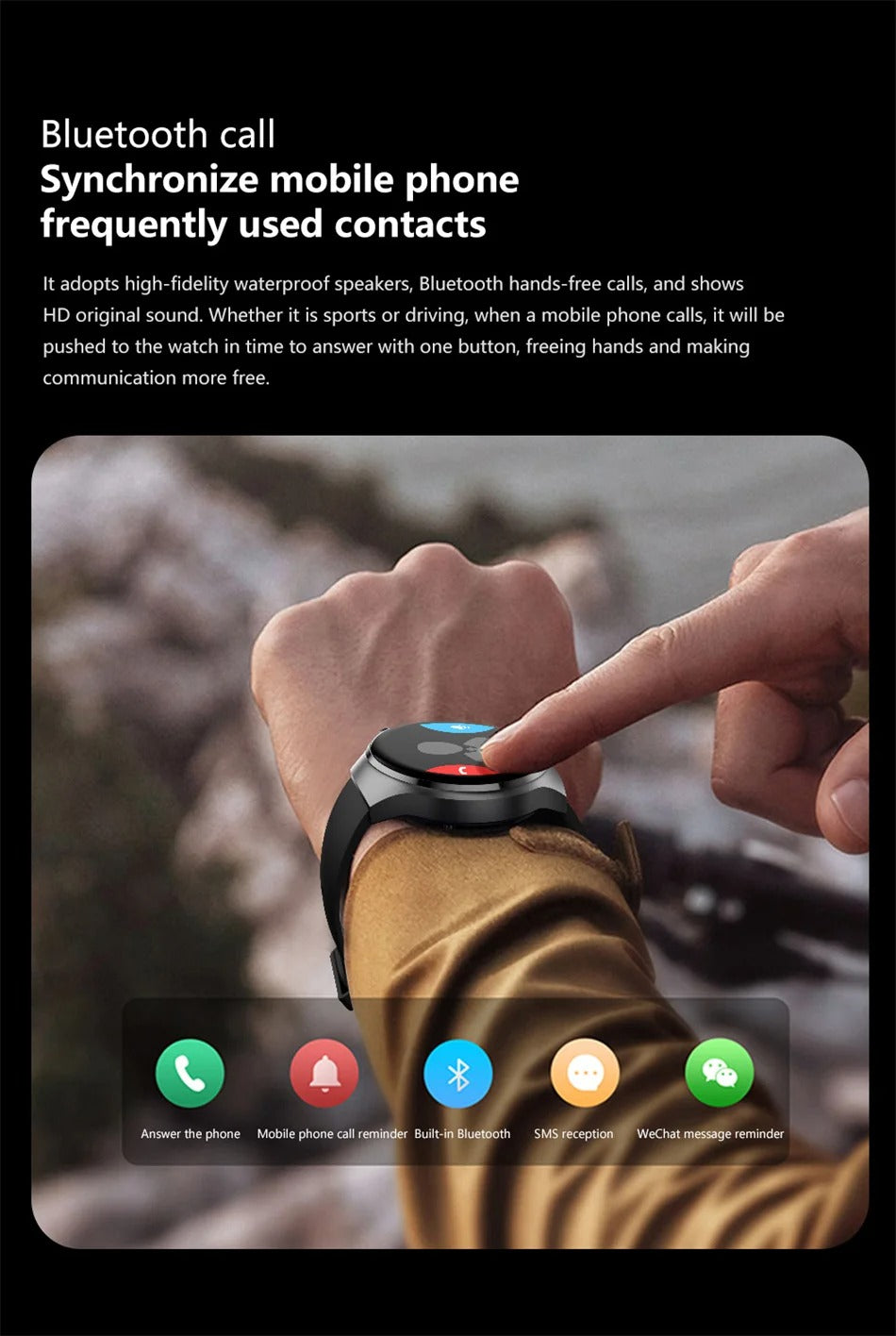 NFC GPS Smartwatch for Men – 1.6" AMOLED Display, Bluetooth Calling, Health & Fitness Tracker, Sleep Monitor, IP68 Waterproof, Long Battery Life, Voice Assistant