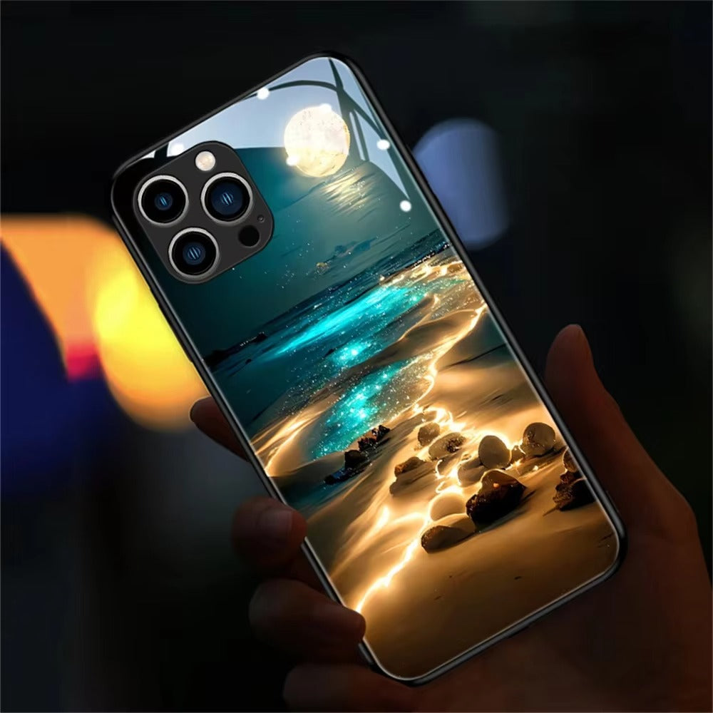 Premium Apple iPhone Case, MagSafe Compatible, Camera Lens and Screen Protection, Ultra Thin, Shockproof, Magnetic, Full All Around Protection, Starry Sky LED Glass Cover