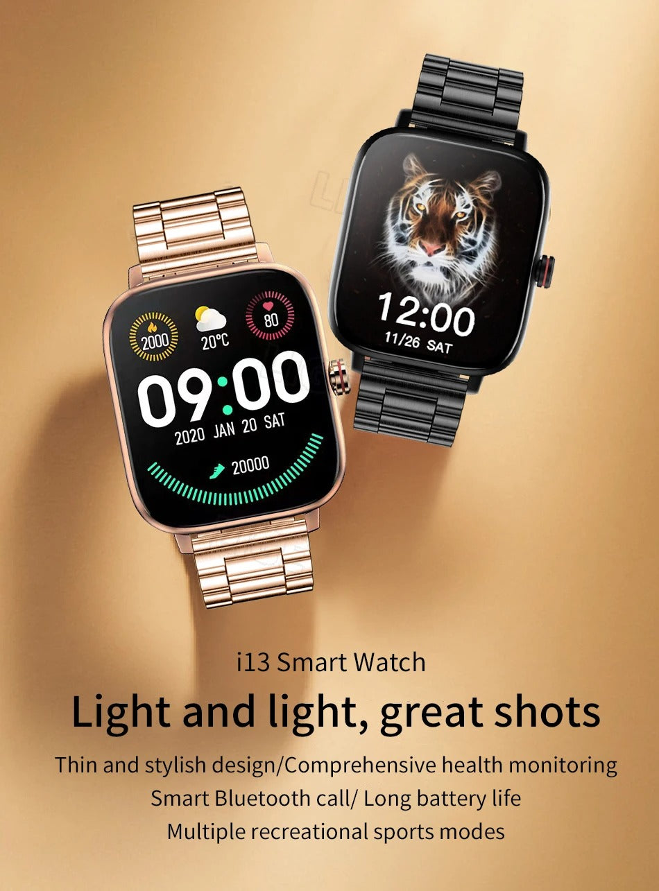 Premium Smartwatch for iPhone – Custom Dial Bluetooth Watch for Men & Women, Full Touchscreen Fitness Bracelet with Waterproof