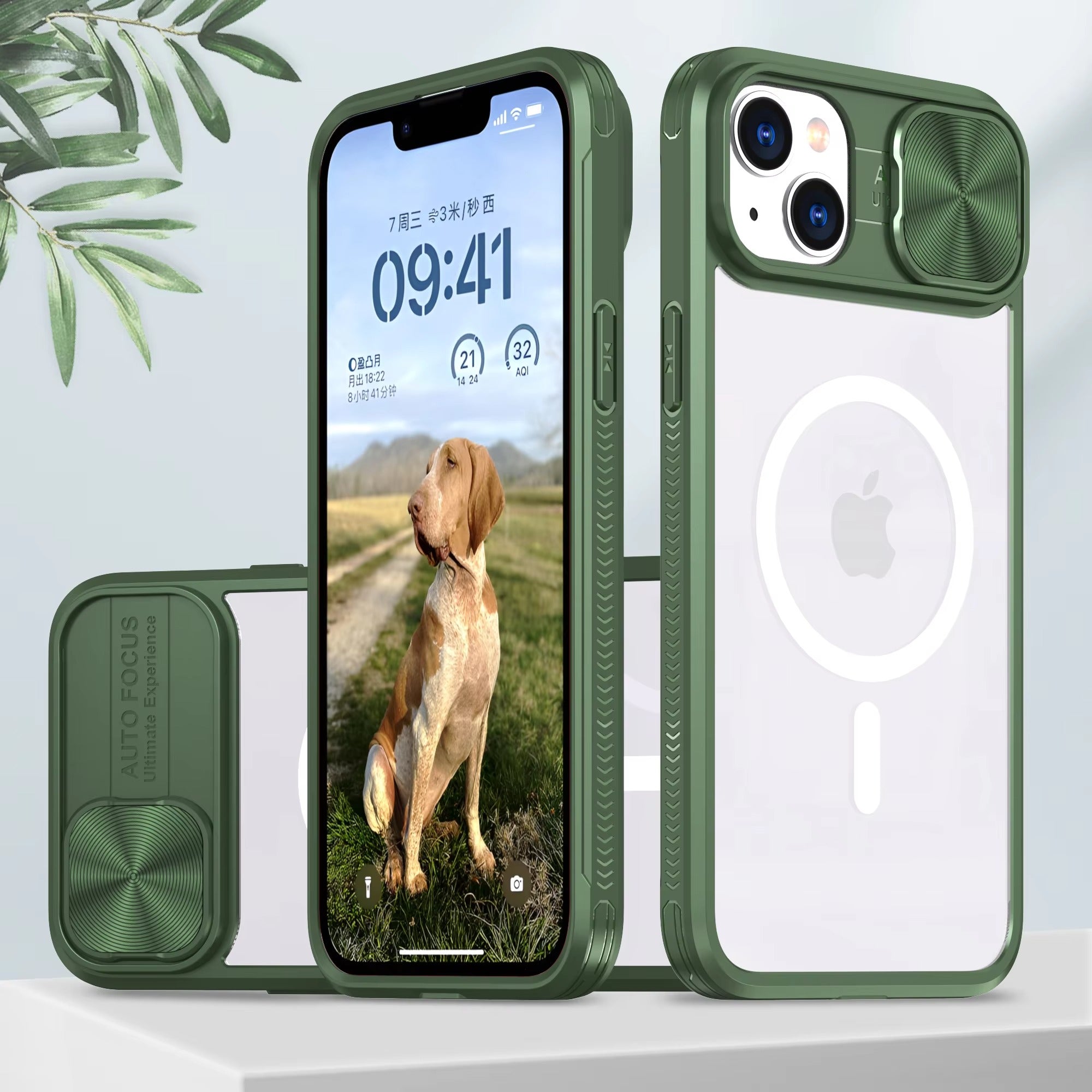 Premium Apple iPhone Case MagSafe Compatible, Camera Lens & Screen Protection, Cover with Slide Lens & Clear Acrylic Back