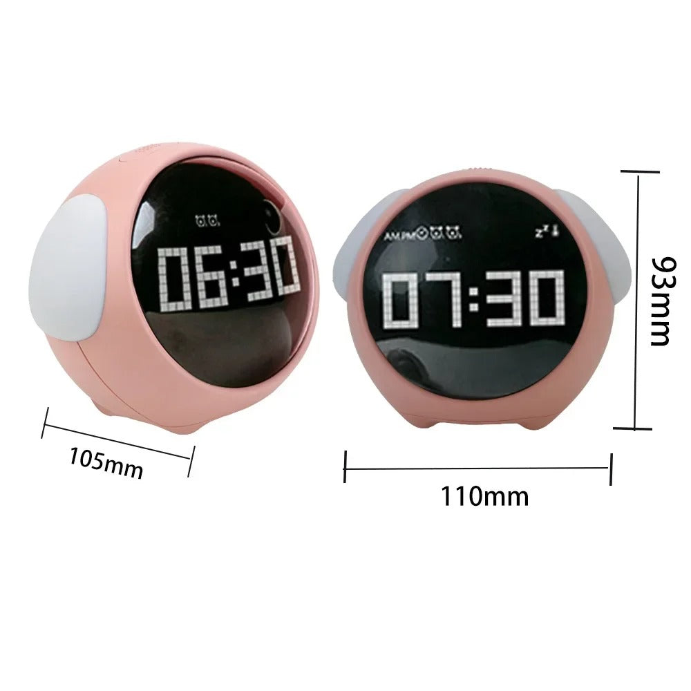 Luxury LED Digital Alarm Clock – Multifunction Voice Control Night Light with Snooze, Temperature Display, Dual Alarms, Music, Modern Home Design