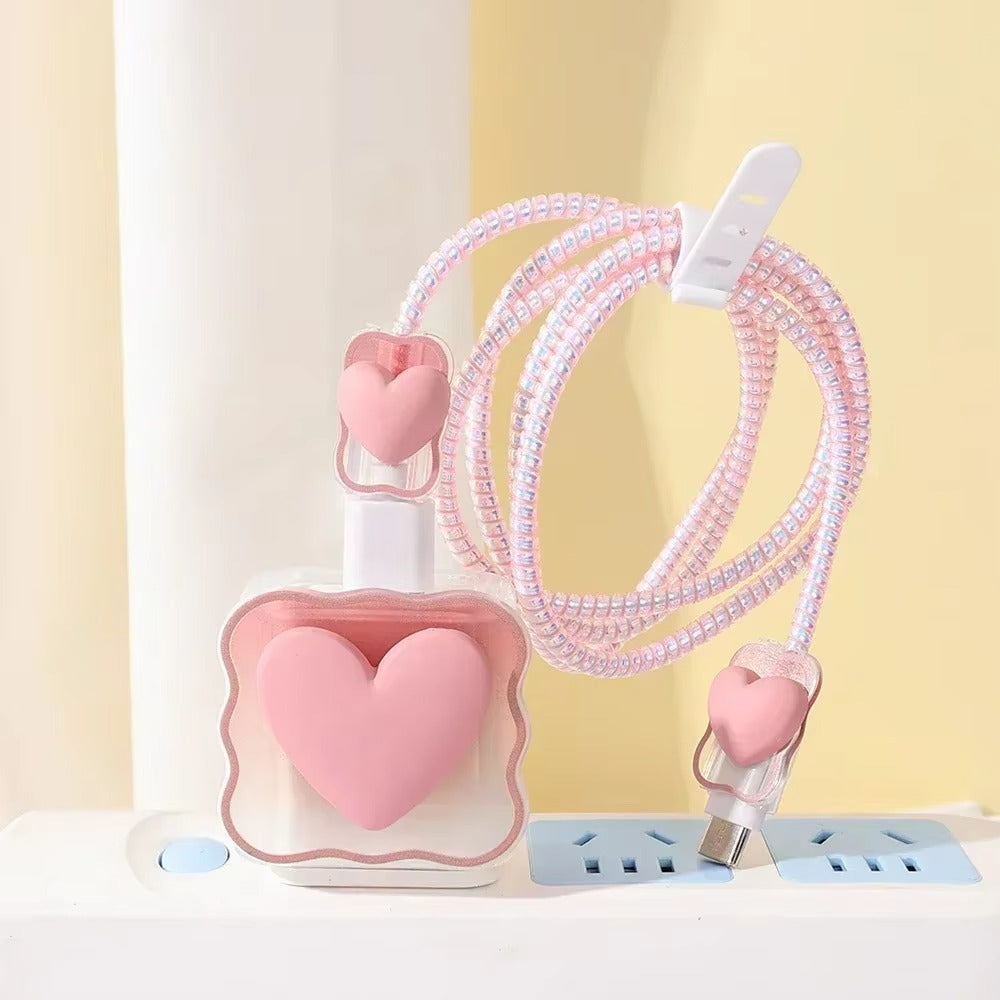 High Quality Heart-Shaped Charger Protector – Silicone Anti-Break, Scratch-Proof Cover Sleeve for Apple 18W, 20W Adapters,