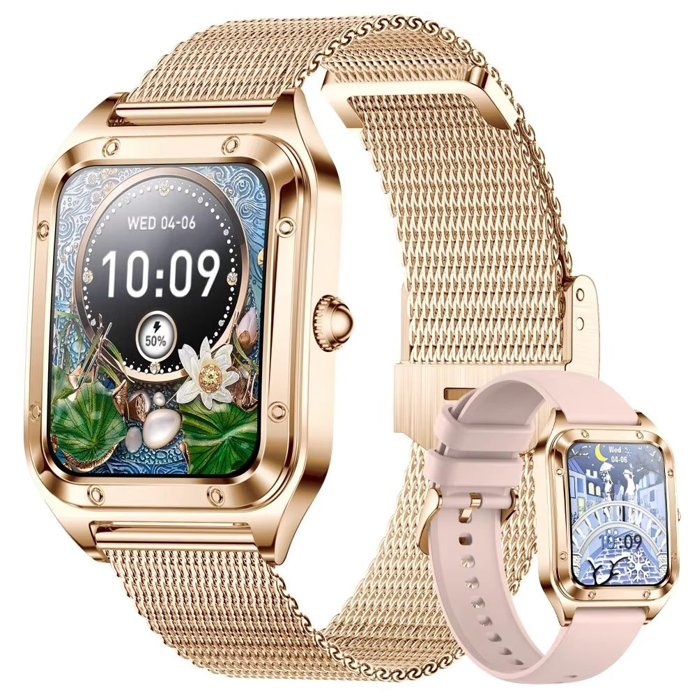 Luxury Women’s Smartwatch for iPhone – Bluetooth Call Fitness Tracker with Blood Pressure Monitor, Waterproof Sport Mode