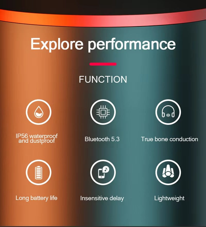 Premium Bone Conduction Wireless Headphones – Open-Ear Bluetooth Sport Headset with TWS Technology, and iPhone Use
