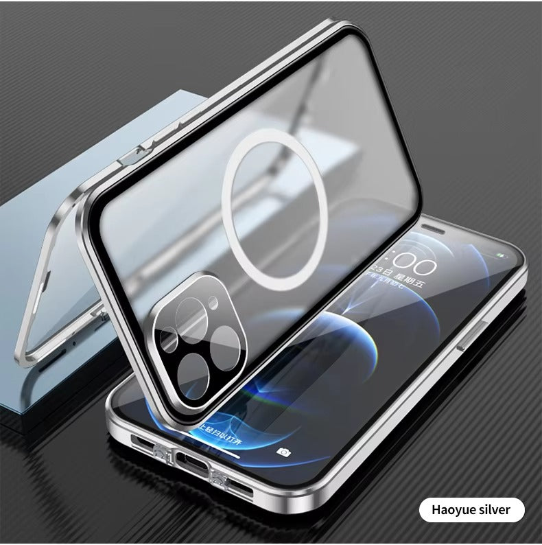 Robust Apple iPhone Case, Ultra Thin Shockproof Magnetic Full All Around Protection Cover with 360 Glass Aluminium Shield