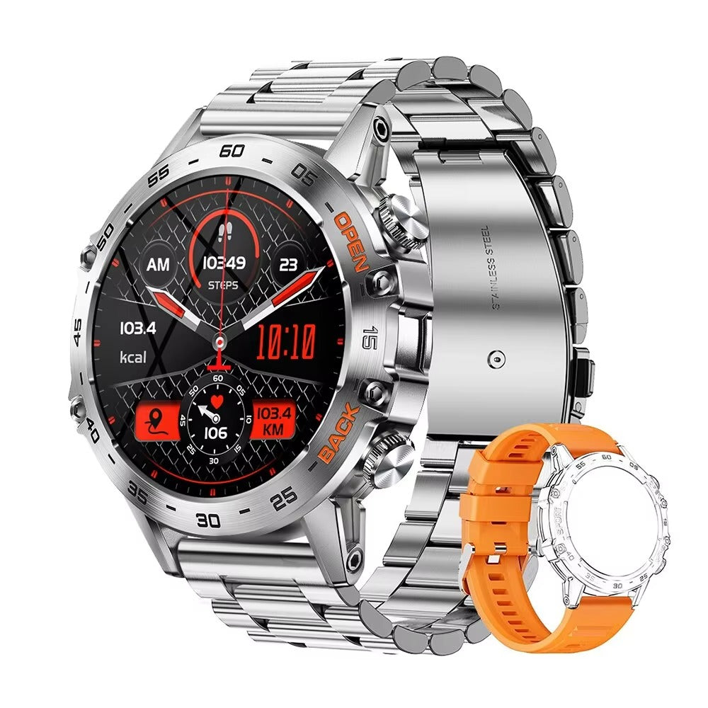 Luxury Bluetooth Call Smartwatch for iPhone – 1.39" Full Touch Fitness Tracker with Steel Band, IP67 Waterproof Health Watch