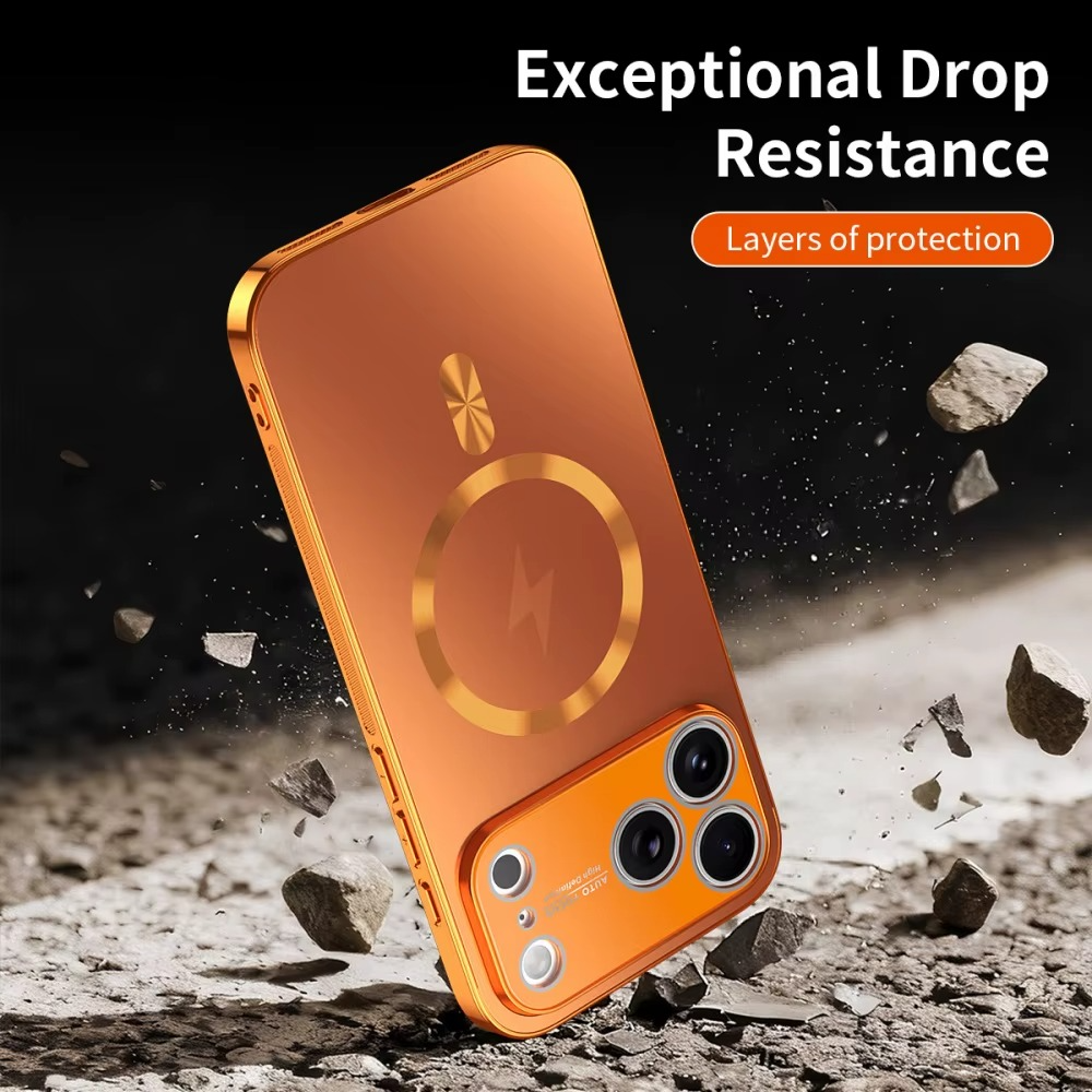 Luxury Matte Magnetic iPhone Case – MagSafe Compatible Protective Cover with Shockproof Frame, Electroplated Finish and Raised Camera Lens Protector