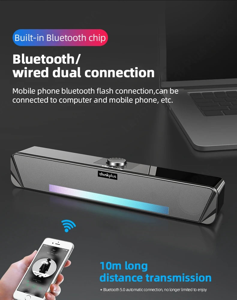 Luxury Bluetooth Speaker with RGB Lights for iPhone & Mac – Dual Stereo Subwoofer with Surround Sound, Loud Wireless Audio