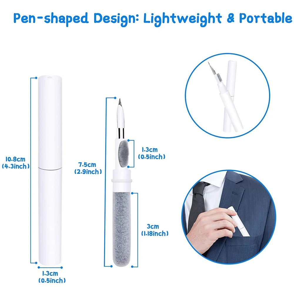 Premium 3-in-1 Bluetooth Earbuds Cleaning Pen – Deep Clean Brush Kit for AirPods, Charging Case & Speaker Holes, Compact Tool for Phone & Earphones