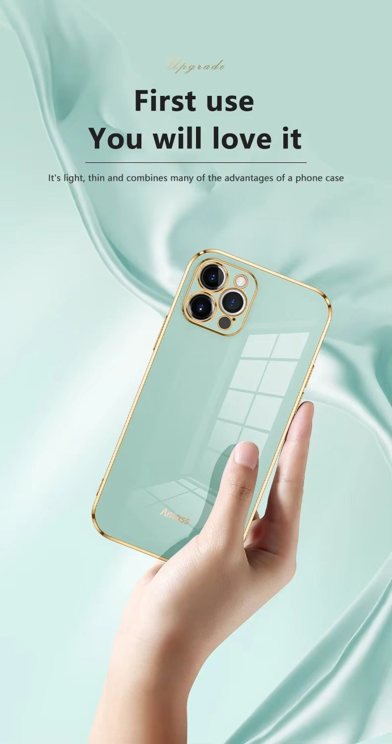 Luxury Glossy Silicone Apple iPhone Case, MagSafe Compatible, Ultra Thin Magnetic Shockproof Full Protection Cover