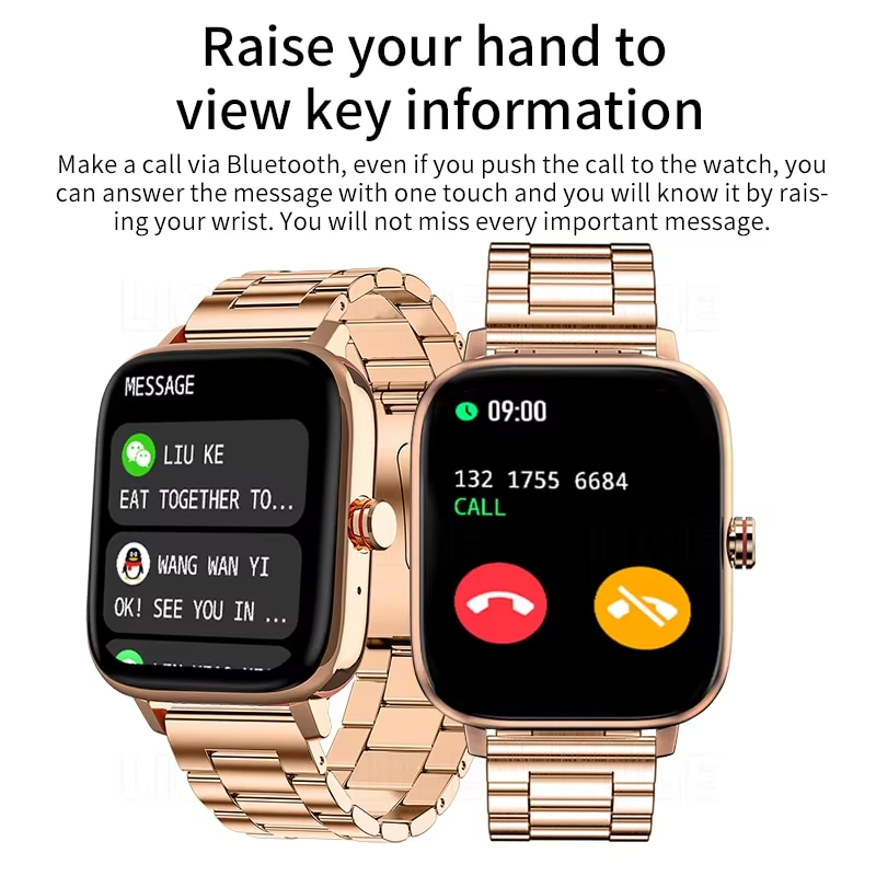 Premium Smartwatch for iPhone – Custom Dial Bluetooth Watch for Men & Women, Full Touchscreen Fitness Bracelet with Waterproof