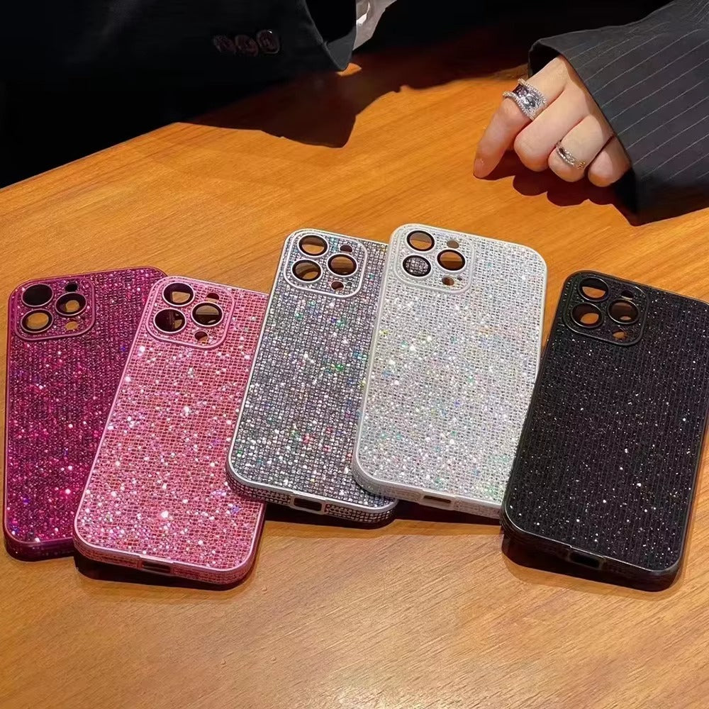 Luxury Apple iPhone Case, MagSafe Compatible, Camera Lens & Screen Protection, Ultra Thin, Shockproof, Magnetic Full All Around Cover – Glitter Diamond Rhinestone Case with Lens Guard for Stylish Bling Protection