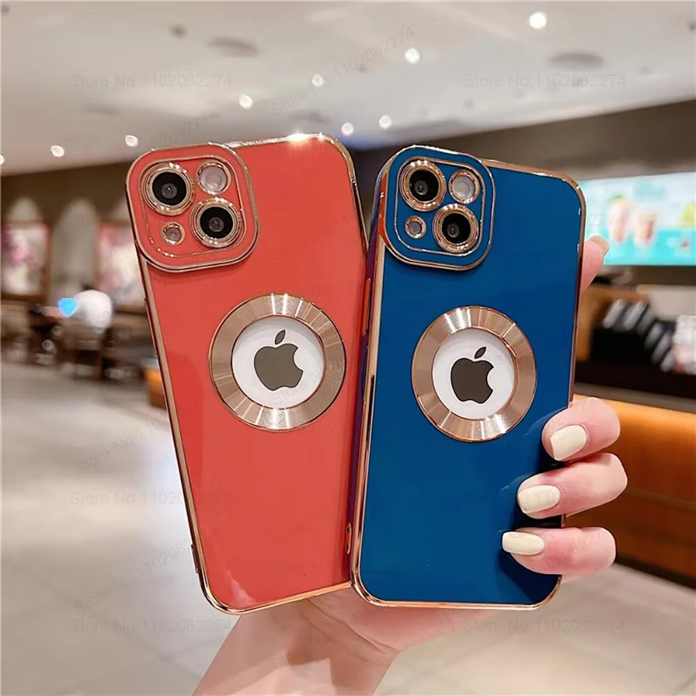 Luxury Apple iPhone Case, MagSafe Compatible, Camera Lens & Screen Protection, Ultra Thin, Shockproof, Magnetic Full All Around Cover – Fashion Plating Soft Silicone Case with Shockproof Protective Design