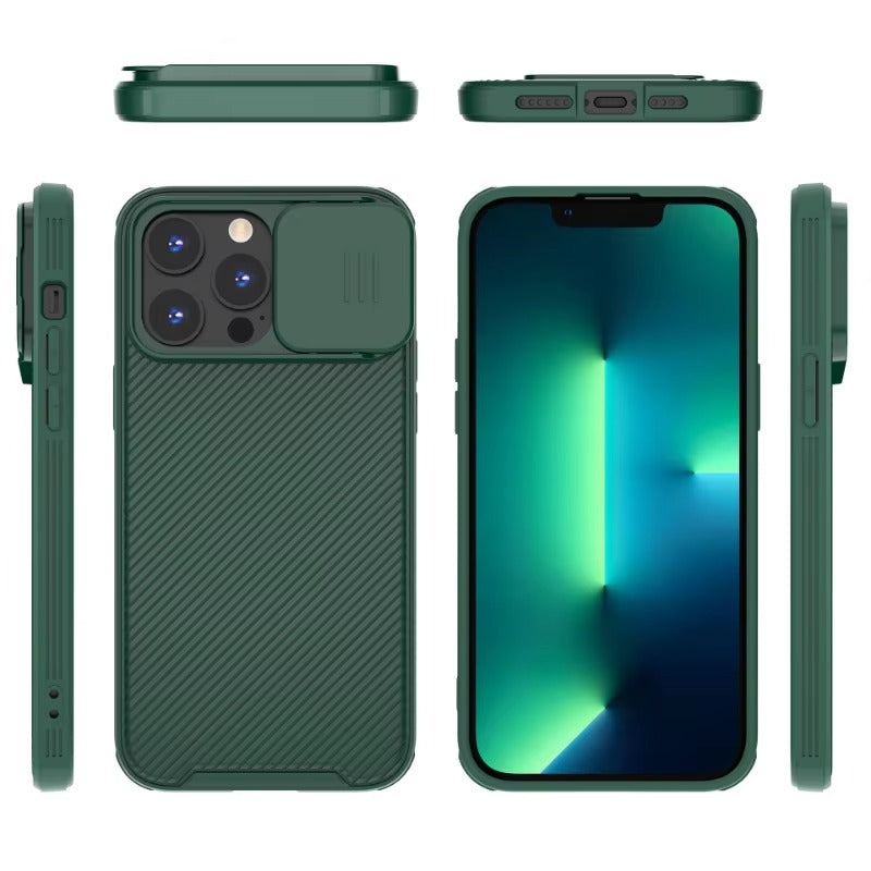 High Quality iPhone Case, MagSafe Compatible, Ultra Thin Magnetic Cover with Screen Guard Slide Camera Lens Protector Panel