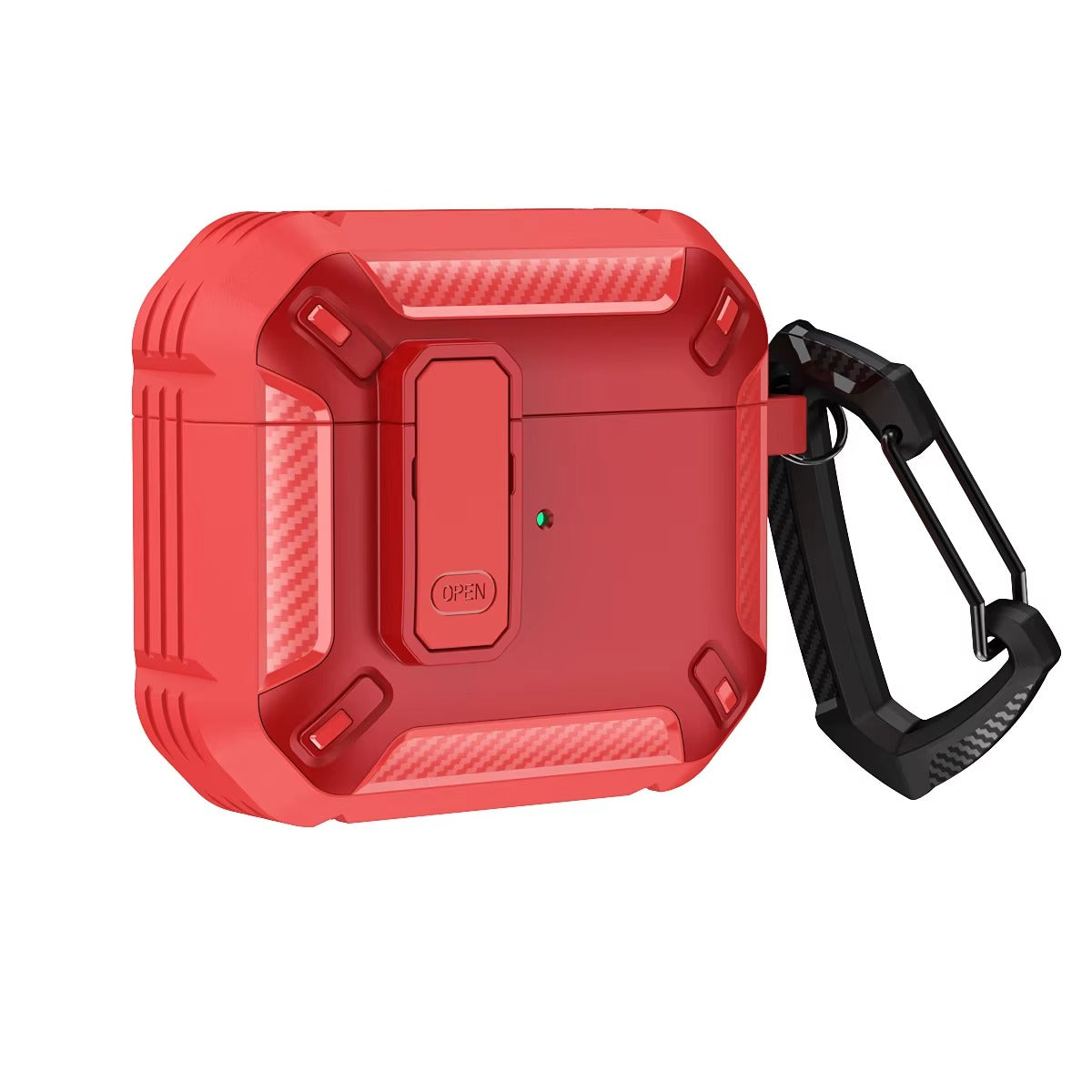 Premium Carbon Fiber AirPods Case Cover – Shockproof TPU Hard Shell with Secure Lock, Keychain, Wireless Charging Compatible for AirPods Pro 2, 3, 2, 1 & 4