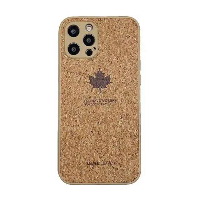 Luxury Apple iPhone Case, MagSafe Compatible, Camera Lens and Screen Protection, Ultra Thin, Shockproof, Magnetic, Full All Around Protection, Cork Wood Soft Cover