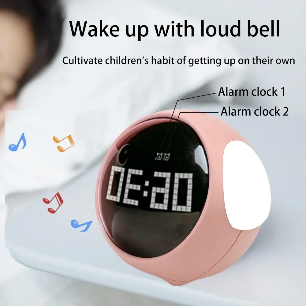 Luxury LED Digital Alarm Clock – Multifunction Voice Control Night Light with Snooze, Temperature Display, Dual Alarms, Music, Modern Home Design