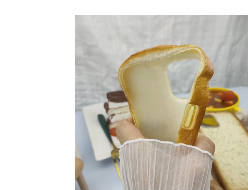 Premium Apple iPhone Case, MagSafe Compatible, Camera Lens and Screen Protection, Ultra Thin, Shockproof, Magnetic, Full All Around Protection, 3D Toast Bread Soft Cover