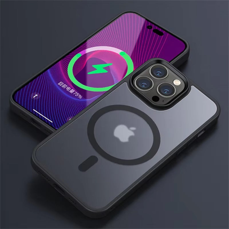 Premium Apple iPhone Case, MagSafe Compatible, Camera Lens & Screen Protection, Ultra Thin, Shockproof, Magnetic Full All Around Cover – Matte Translucent Frosted Case with Wireless Charging Support & Sleek Finish