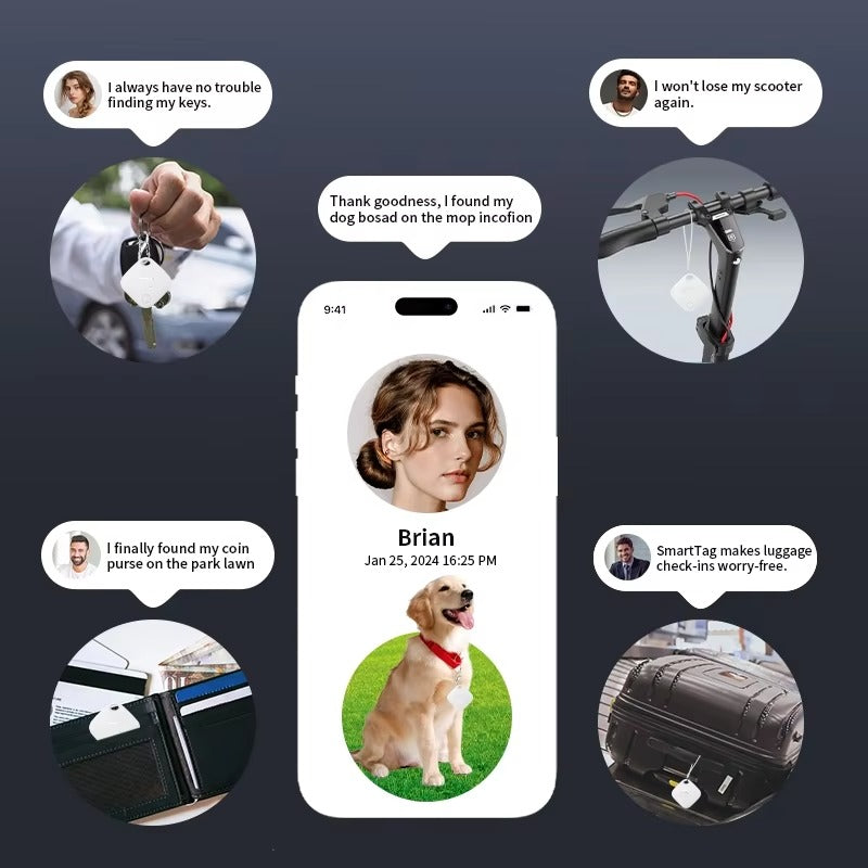 High Quality Bluetooth Smart Tracker – Mini GPS Tag with Keychain Ring, Anti-Lost Finder for Keys Works with iOS Devices