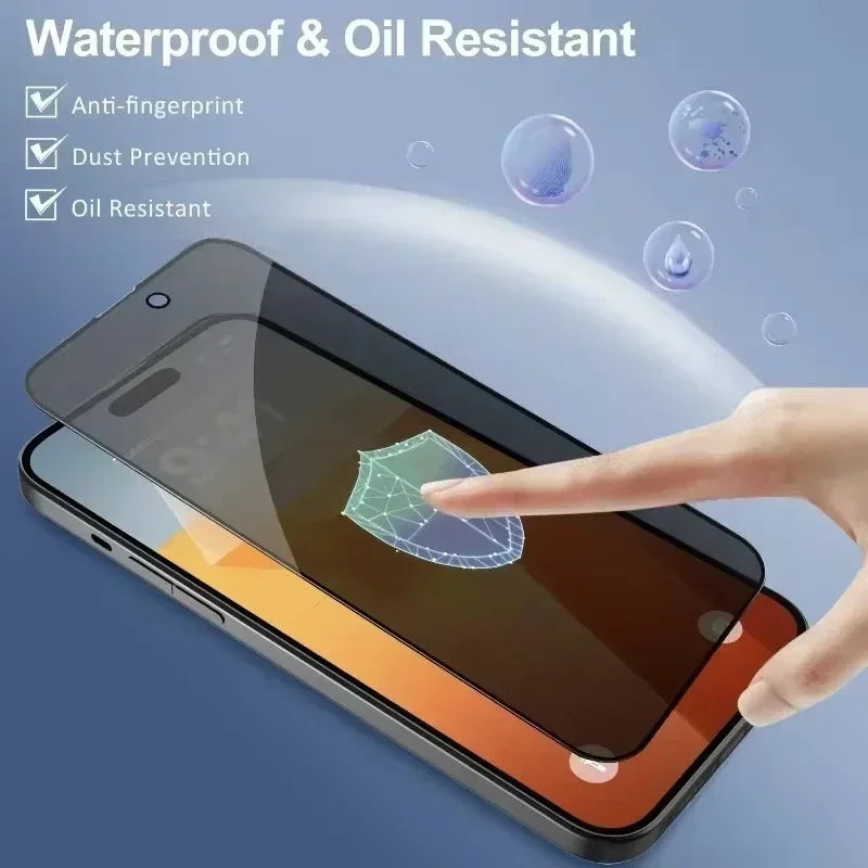 Premium 5Pcs Full Cover Privacy Screen Protector Anti-Spy Tempered Glass Scratch-Resistant & Water-Resistant for Apple iPhone